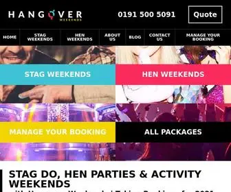 Hangoverweekends.co.uk(Hen Party and Stag Weekend Planners/Organisers) Screenshot