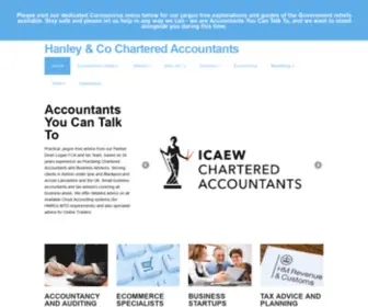 Hanleyandco.co.uk(Accountants Blackpool and Ashton under Lyne) Screenshot