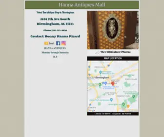 Hannaantiques.com(Hanna Antiques Mall) Screenshot