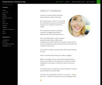 Hannahsentenac.com(About Hannah) Screenshot