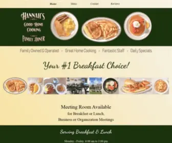 Hannahsfamilydiner.com(Hannah's Family Diner) Screenshot