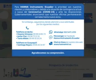 Hannainst.ec(HANNA® instruments Ecuador) Screenshot