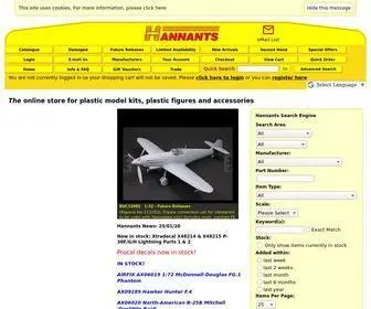 Hannants.co.uk(Plastic model kits) Screenshot