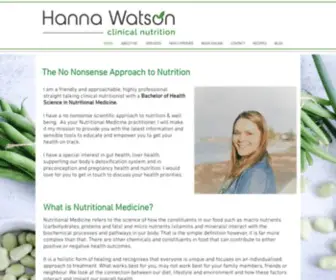 Hannawatson.com.au(Hanna Watson Clinical Nutritionist) Screenshot