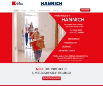 Hannich.de(Spedition für Möbeltransport) Screenshot