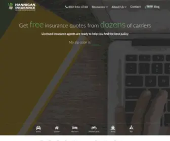 Hanniganinsurance.com(Compare Insurance Quotes Online For Auto) Screenshot