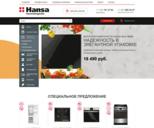 Hansa-RU.ru(Немецкая бытовая техника Hansa) Screenshot