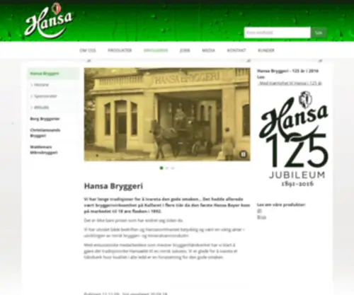 Hansa.no(Hansa Bryggeri) Screenshot