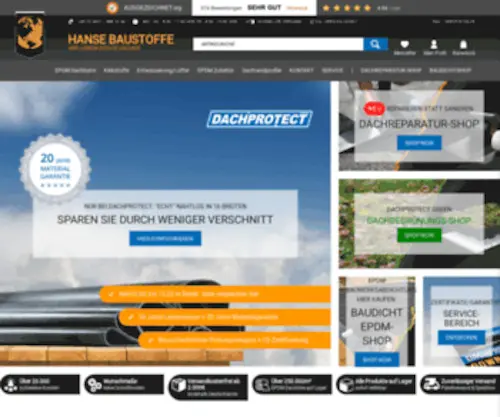 Hanse-Baustoffe.de(EPDM Dachfolien von Hanse Baustoffe) Screenshot
