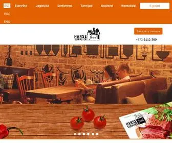 Hansefood.com(Toiduainete edasimüüja Eestis) Screenshot