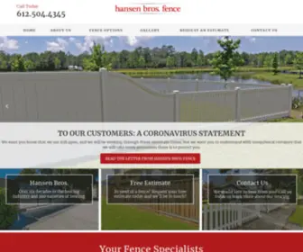 Hansenbrosfence.com(Minneapolis Fence Installation) Screenshot