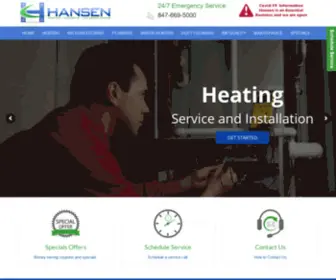 Hansenheatingandplumbing.com(Hansen Heating) Screenshot