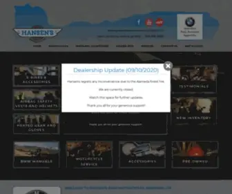 Hansensmc.com(Hansen's BMW Motorcycles) Screenshot