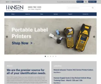 Hansensupply.com(Facility & Asset Identification Products) Screenshot