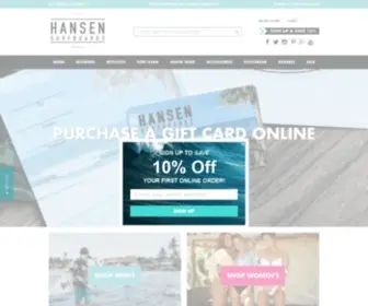 Hansensurf.com(Hansen Surfboards) Screenshot