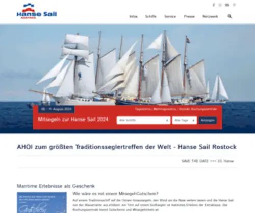 Hansesail.com(Hanse Sail Rostock) Screenshot