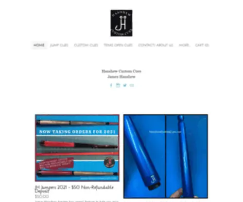 Hanshewcustomcues.com(Hanshew Custom Cues) Screenshot