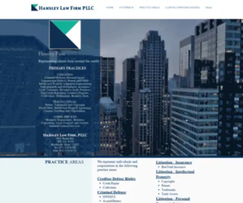 Hansleyfirm.com(Law Firm) Screenshot