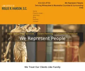 Hansonlaw.net(Milwaukee Bankruptcy Lawyer) Screenshot