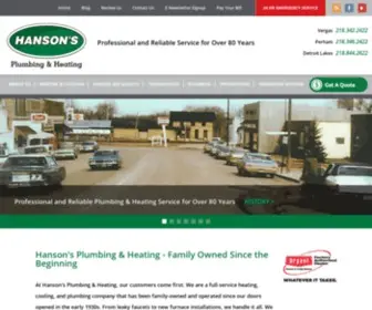 Hansonsplumbing.com(Central Minnesota Plumbing & Heating) Screenshot