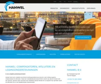 Hanwel.com(Hanwel compensatoren en afsluiters en leidingondersteuningen) Screenshot