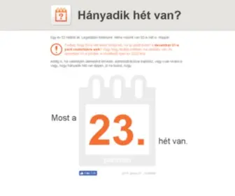 Hanyadikhetvan.hu(Hányadik) Screenshot