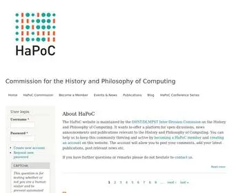 Hapoc.org(Commission for the History and Philosophy of Computing) Screenshot