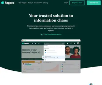 Happeo.com(Your trusted solution to information chaos) Screenshot