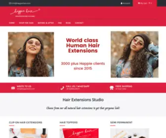 Happiehair.com(Clip-on Human Hair Extensions & wigs) Screenshot