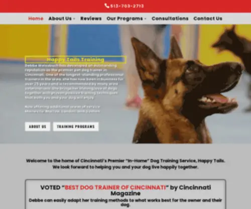 Happytailstraining.net(Cincinnati Dog Board and Train) Screenshot