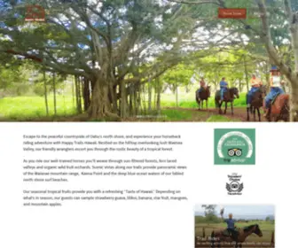 Happytrailshawaii.com(Horseback rides North Shore Oahu) Screenshot