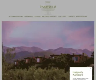 Hapukulodge.com(Hapuku Lodge + Tree Houses) Screenshot