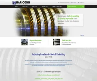 Har-Conn.com(Metal Plating & Finishing for the Aerospace Industry) Screenshot