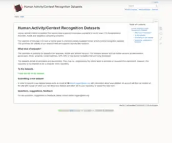 Har-Dataset.org(Human Activity/Context Recognition Datasets) Screenshot