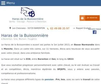 Haras-Delabuissonniere.com(Vente, élevage et pension chevaux à Barenton) Screenshot