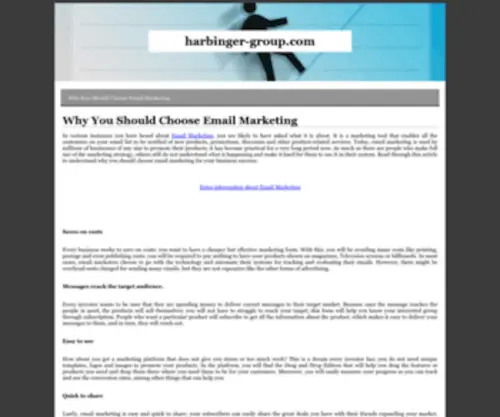 Harbinger-Group.com(Why You Should Choose Email Marketing) Screenshot