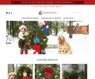 Harborfarm.com(Fresh Christmas Wreaths Delivered FREE to your Front Door from Maine) Screenshot