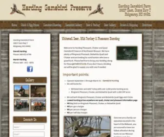 Hardinggamebirds.com(Whitetail Deer & Pheasant Hunting in Missouri) Screenshot