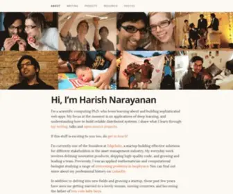 Harishnarayanan.org(Dr. Harish Narayanan) Screenshot