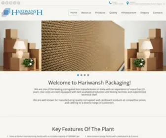 Hariwansh.com(Leading Corrugated Box Manufacturers In Central India) Screenshot