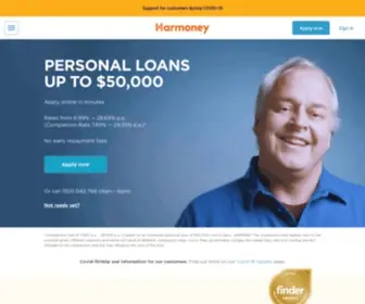 Harmoney.com.au(Faster Personal Loans) Screenshot