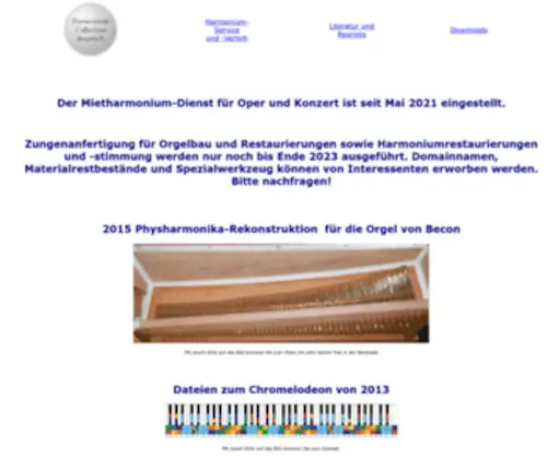 Harmoniumservice.de(Harmonium Collection Averesch) Screenshot