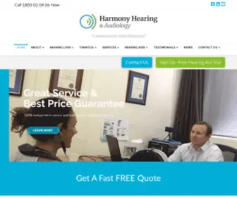 Harmonyhearing.com.au(Hearing Aid Clinic) Screenshot