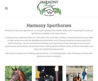 Harmonysporthorses.net(Harmony Sport Horses) Screenshot