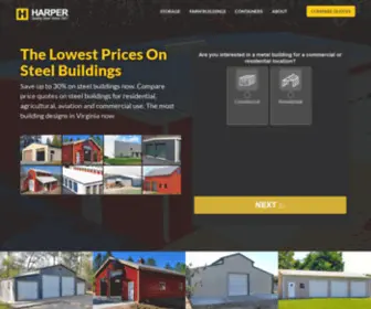 Harpersteelbuildings.com(Save 30% On Steel Buildings) Screenshot