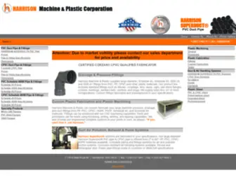 Harrisonplastic.com(Large Diameter PVC Pipe Fittings & CPVC Pipe Fittings) Screenshot