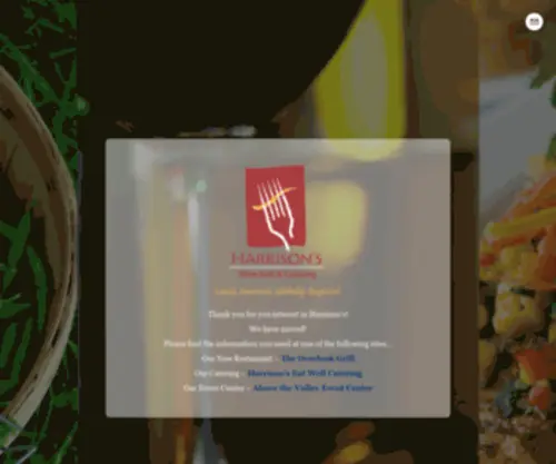 Harrisonsmenu.com(Harrison's Wine Grill) Screenshot