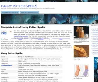 Harrypotterspells.net(Harry Potter Spells) Screenshot