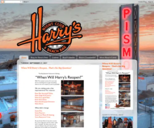Harryspismobeach.com(Harry's Night Club & Beach Bar) Screenshot