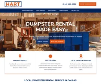 Hartwasteremoval.com(Dumpster Rental Dallas) Screenshot
